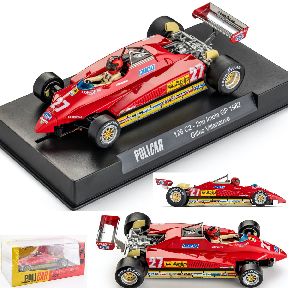 Policar Ferrari 126 C2 #27 2nd Imola GP 1982 1/32 Slot Car CAR09b PCAR09b