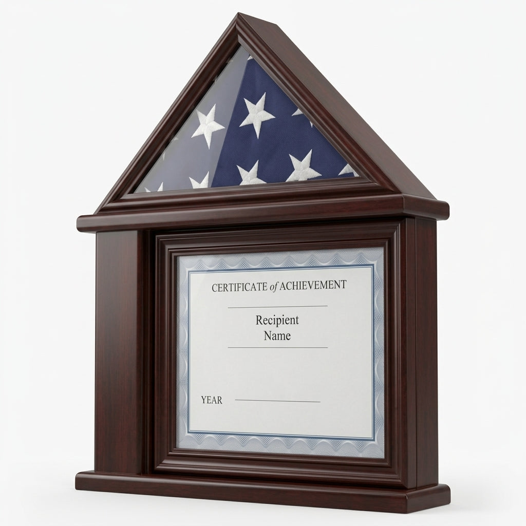 Presentation Flag Display Case Certificate & Document Holder Frame 3' x 5' Flag