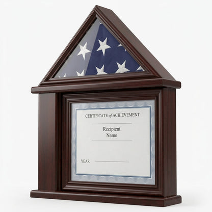 Presentation Flag Display Case Certificate & Document Holder Frame 3' x 5' Flag