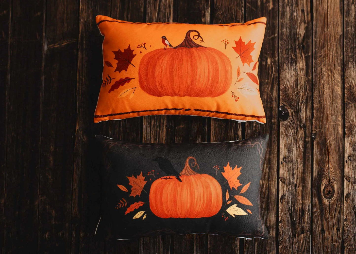Primitive Orange Fall Pumpkin Lumbar Pillow Cover | 18x12 Thanksgiving Décor | Fall Decor | Room Decor | Decorative Pillows | Gift for her by UniikPillows