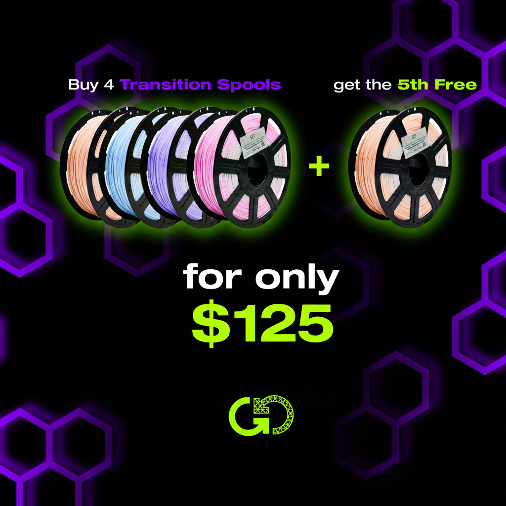 Barbara's Bargain Bonanza Blowout! Buy 4 Transition Spools and get a 5th for FREE: Recycled PET-G