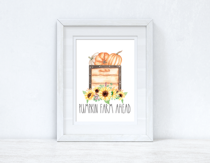 Pumpkin Farm Ahead Autumn Seasonal Wall Home Decor Print by WinsterCreations™ Official Store