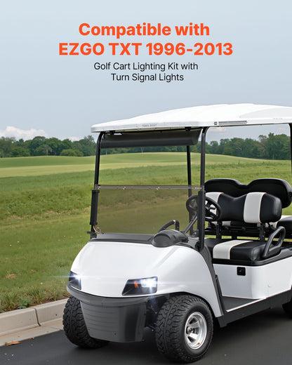 12V Golf Cart LED Headlight Tail Light Kit Legal Street For EZGO TXT 1996-2013