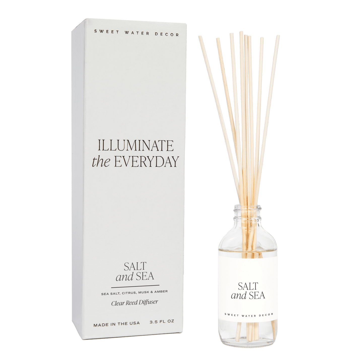 Salt and Sea Clear Reed Diffuser by Sweet Water Decor