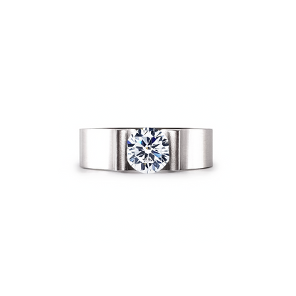 RG092W B.Tiff Tension 1 ct Round Solitaire Tall Edge Engagement Ring by B.Tiff New York