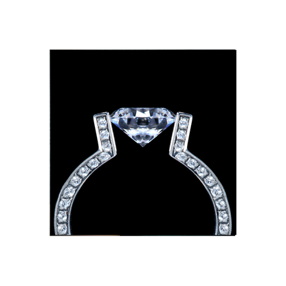 RG108MW B.Tiff 2 ct Moissanite Round Solitaire Interlocking Engagement Ring by B.Tiff New York