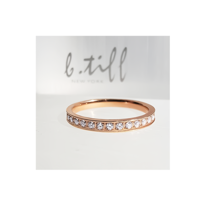 RG111RG B.Tiff Rose Gold Stacking .01 ct Eternity Ring [Thin Band] by B.Tiff New York