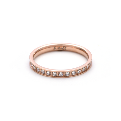 RG111RG B.Tiff Rose Gold Stacking .01 ct Eternity Ring [Thin Band] by B.Tiff New York