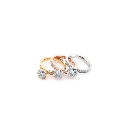 RG112W B.Tiff 2 ct Solitaire Pave Engagement Ring [Thin Band] by B.Tiff New York