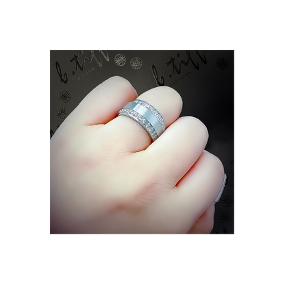 RG118W B.Tiff Offset Row Wide Eternity Ring by B.Tiff New York