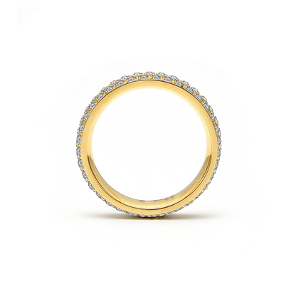 RG130G B.Tiff Gold Three-Row Eternity Ring by B.Tiff New York