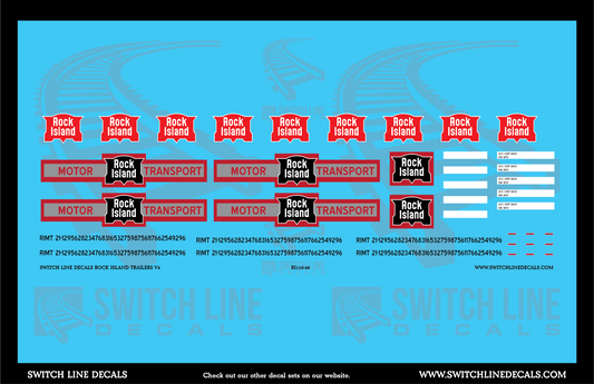 O Scale Rock Island Trailers V4 Decal Set