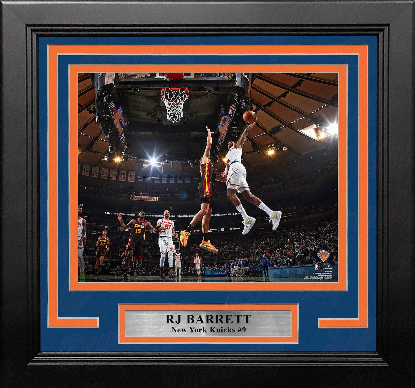RJ Barrett Slam Dunk New York Knicks 8" x 10" Framed Basketball Photo