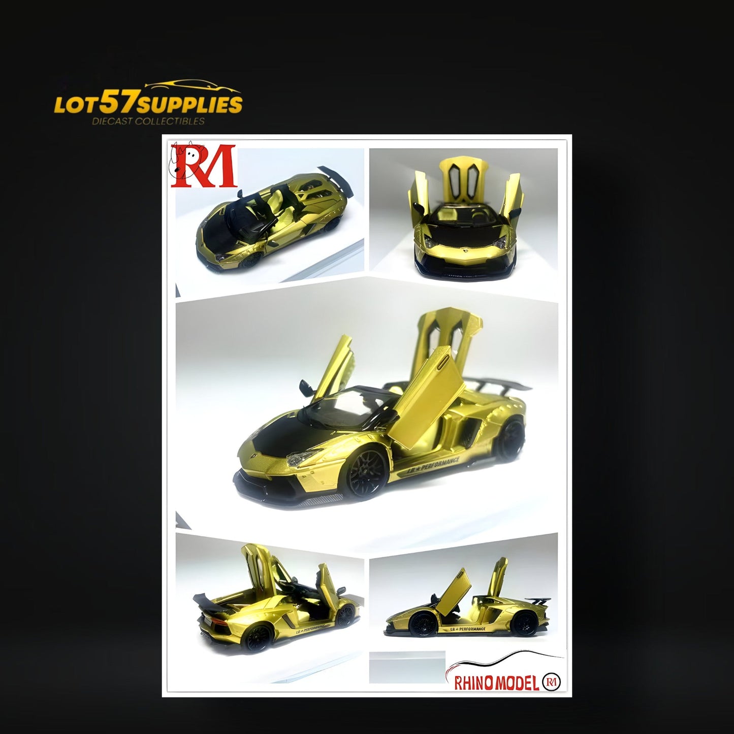 Rhino Model Lamborghini LP700-4 - Roadster LBWK in Gold 1:64