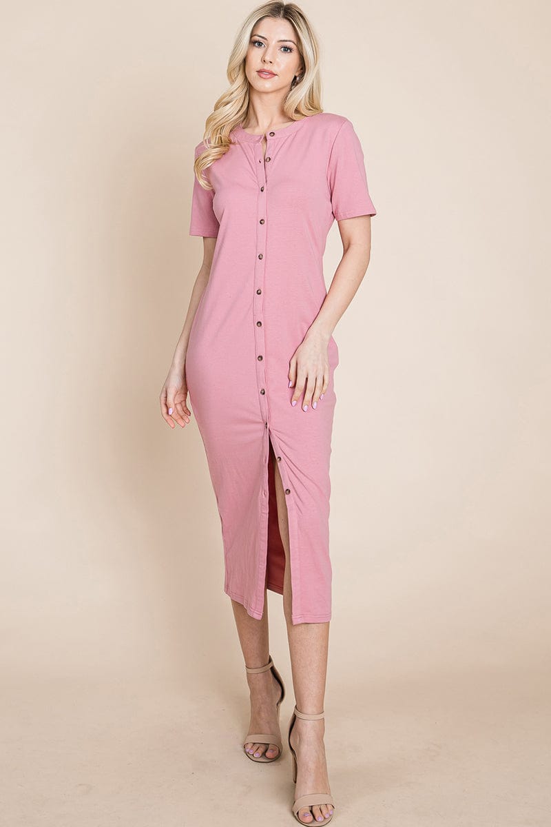 Everyday Button up Cotton Midi Shirt Dress by RolyPoly Apparel