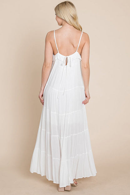 Tiered Tie Strap Cami Maxi Dress by RolyPoly Apparel