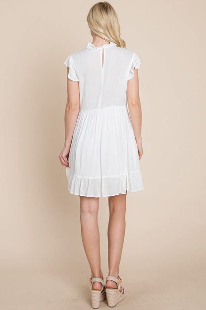 Ruffled Sleeveless Babydoll dress with pockets by RolyPoly Apparel