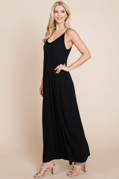 Light Cami Strap Pocketed Jersey Maxi Dress by RolyPoly Apparel