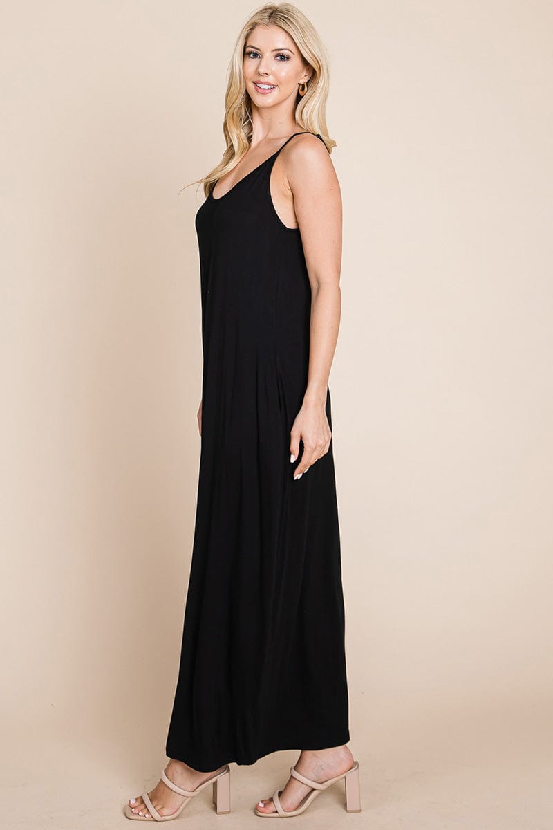 Light Cami Strap Pocketed Jersey Maxi Dress by RolyPoly Apparel