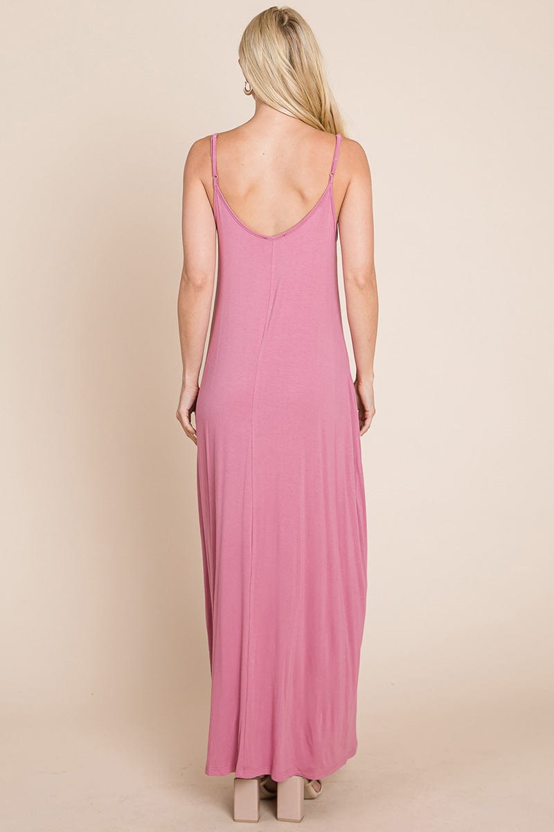 Light Cami Strap Pocketed Jersey Maxi Dress by RolyPoly Apparel