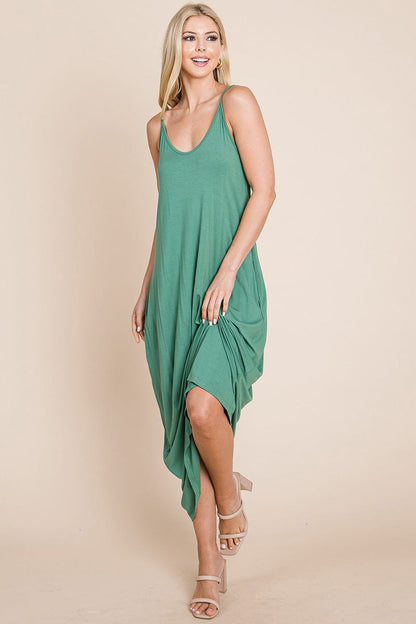 Light Cami Strap Pocketed Jersey Maxi Dress by RolyPoly Apparel
