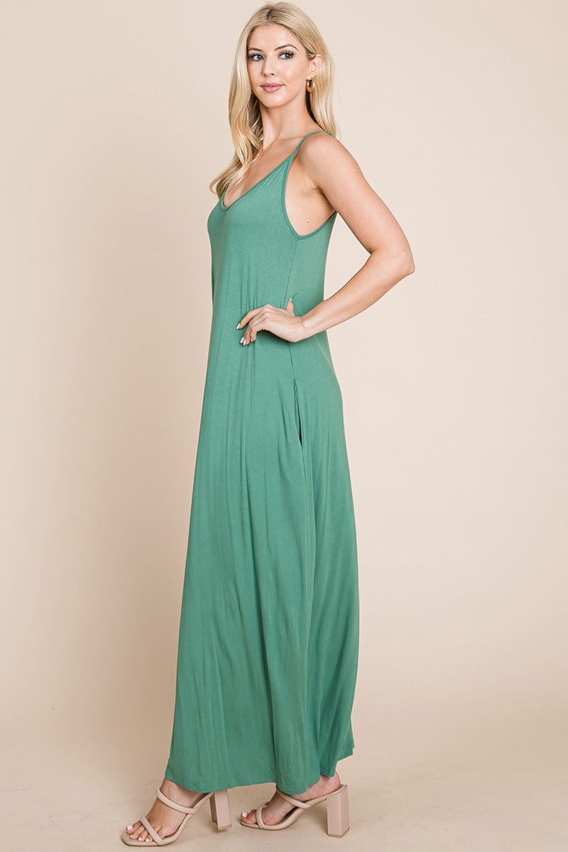 Light Cami Strap Pocketed Jersey Maxi Dress by RolyPoly Apparel
