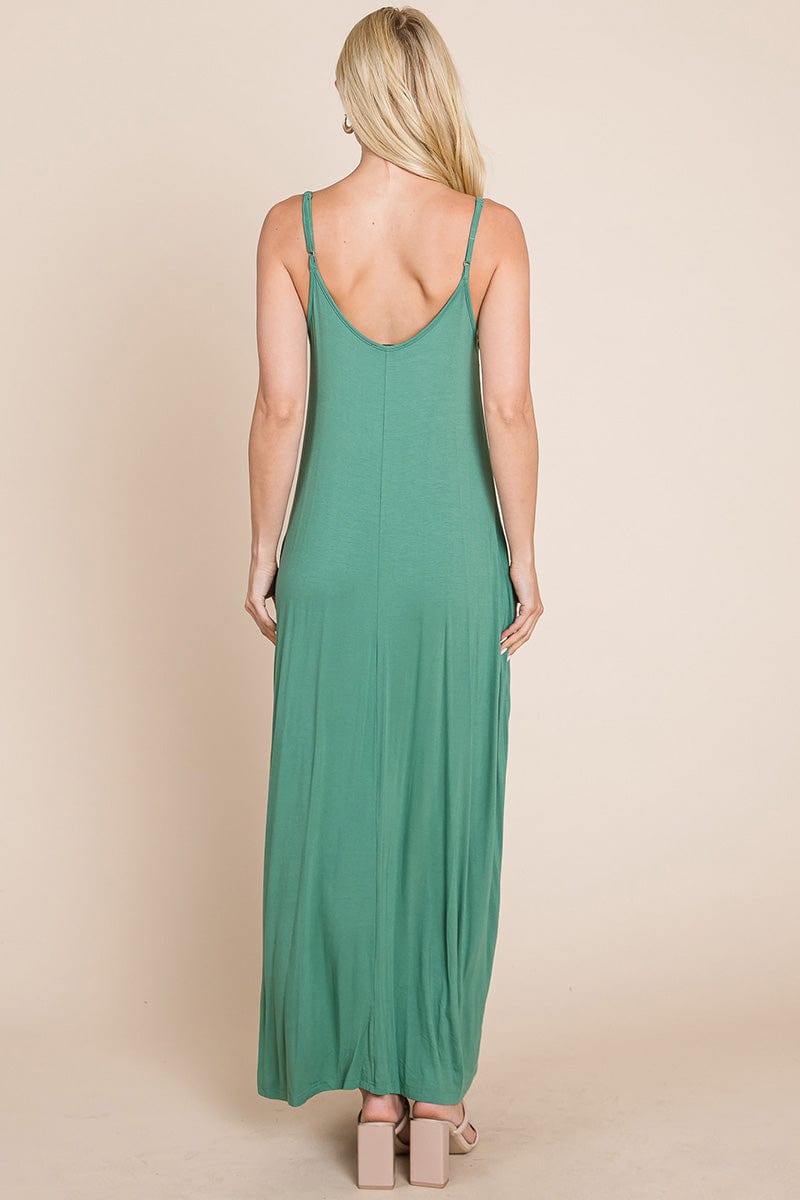 Light Cami Strap Pocketed Jersey Maxi Dress by RolyPoly Apparel