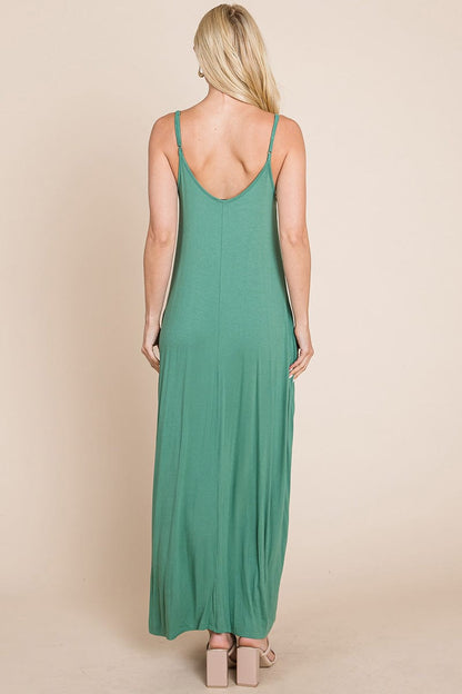 Light Cami Strap Pocketed Jersey Maxi Dress by RolyPoly Apparel