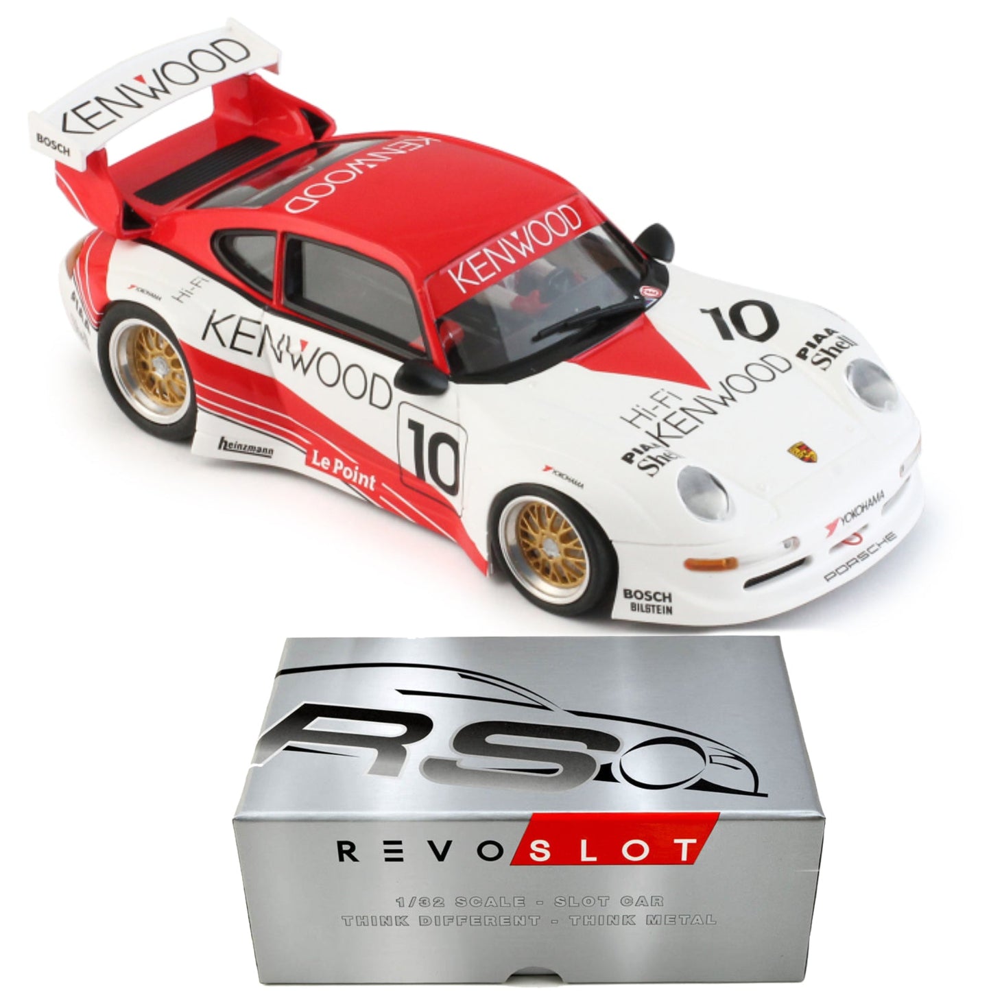 Revoslot Porsche 911 GT2 Kenwood #10 Revo 1/32 Slot Car RS0253