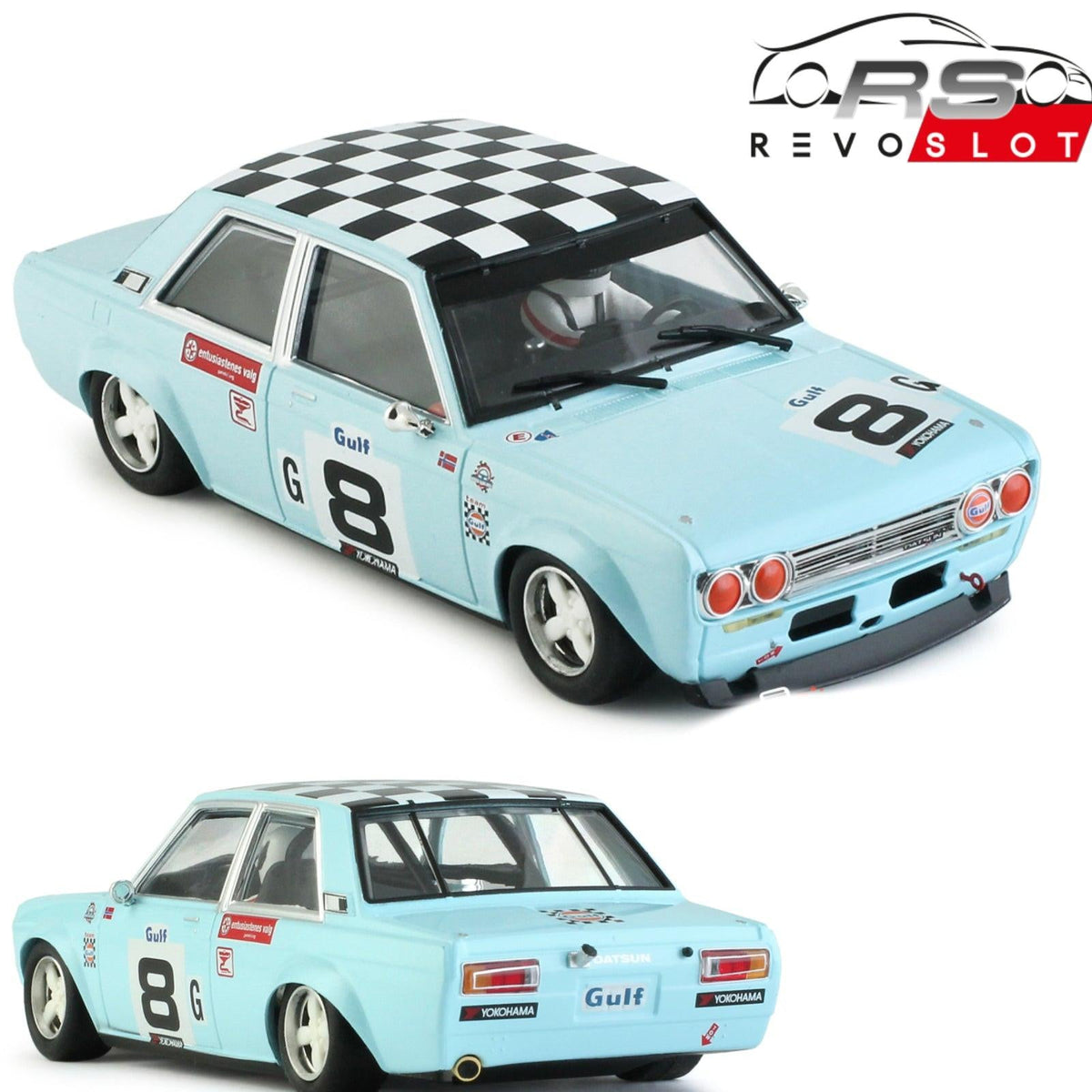 Revoslot Datsun 510 Bull Enger 1972 Revo 1/32 Slot Car RS0304