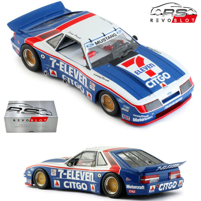 Revoslot Ford Mustang GTO 7-Eleven Sebring 12 Hours 1986 1/32 Slot Car RS0317
