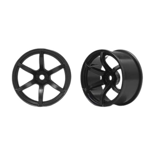 RP-6213B6A Racing Performer 6 Spoke Drift Wheels (12mm Hex) (Black) (6mm Offset)