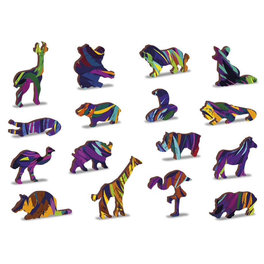 Rainbow Wild Cat 274 Piece Wood Jigsaw Puzzle Wooden City