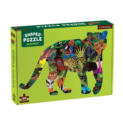 Rainforest 300 Piece Shaped Jigsaw Puzzle Mudpuppy