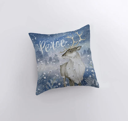 Reindeer Peace | Throw Pillows | Christmas Pillow | Thank you Gift | Christmas Gift | Gift for Her | Gift for Mom | Home Decor | Let it Snow by UniikPillows