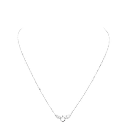 White Gold Dipped Cubic Zirconia Wings Pendant Necklace by Madeline Love