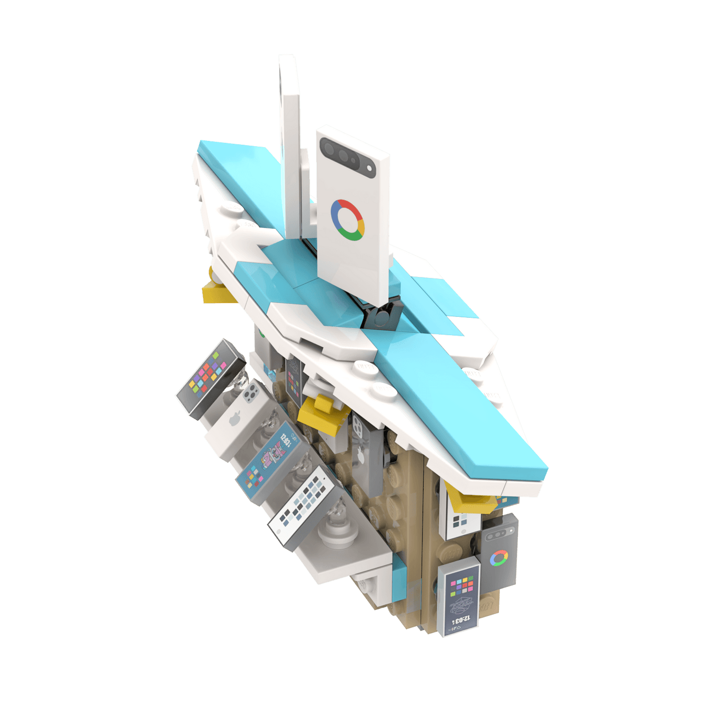 Phone Kiosk  - Market Stall - Build Kit- Custom Printed - Made Using LEGO® Parts