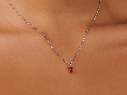 Birthstone Silver Necklace - July by Little Sky Stone