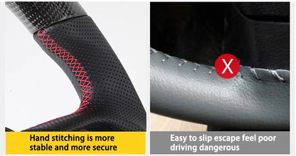 Carbon Fiber Steering Wheel For Dodge Challenger Charger 2015-2022 Alcantara LED Racing Steering Wheel Customized Perforated