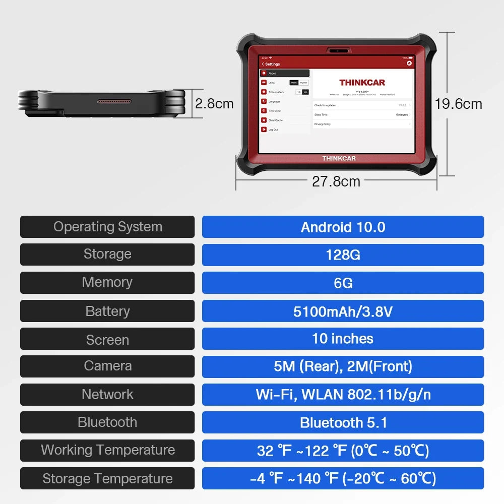 THINKCAR THINKTOOL PAD10 OBD2 Automotive Scanner for IMMO 34+ Reset TPMS Programming ECU Coding Active Test Car Diagnostic Tools