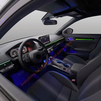 Car 64-color Dynamic Ambient light for Honda Civic Door LED LCD Trim Interior light modification Button APP control mode