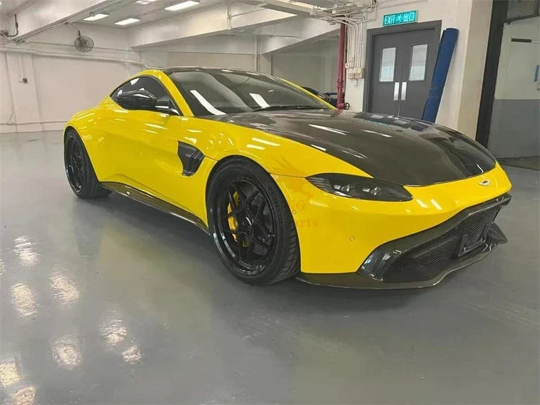 Body Kit TM Style Dry Carbon Fiber Front Bumper Lip Side skirt rear diffuser hood for Aston Martin Vantage 2018-2019
