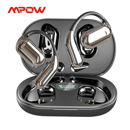 Mpow Q16 True Wireless Earphones, OWS Open Ear Earphones with Earhooks, Bluetooth 5.3, Up to 80H Playtime with Case for Cycling