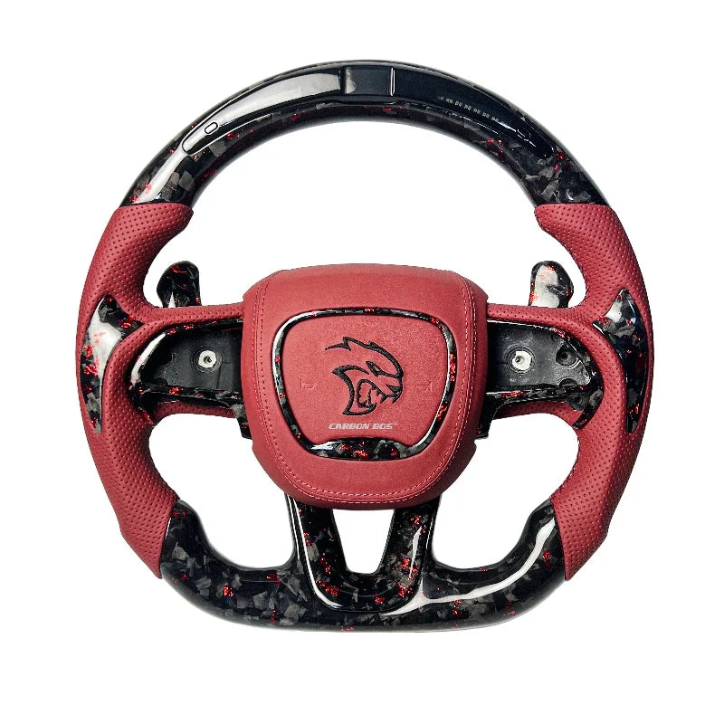 Carbon Fiber Custom Smart LED RPM Racing Steering Wheel for Dodge/Challenger Hellcat Charger Challenger