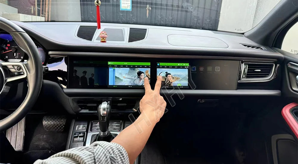 Double Interactive Screen Android 13 8+128G car radio Car Multimedia Stereo For Porsche Macan 2014-2018 DSP 360 Navigation