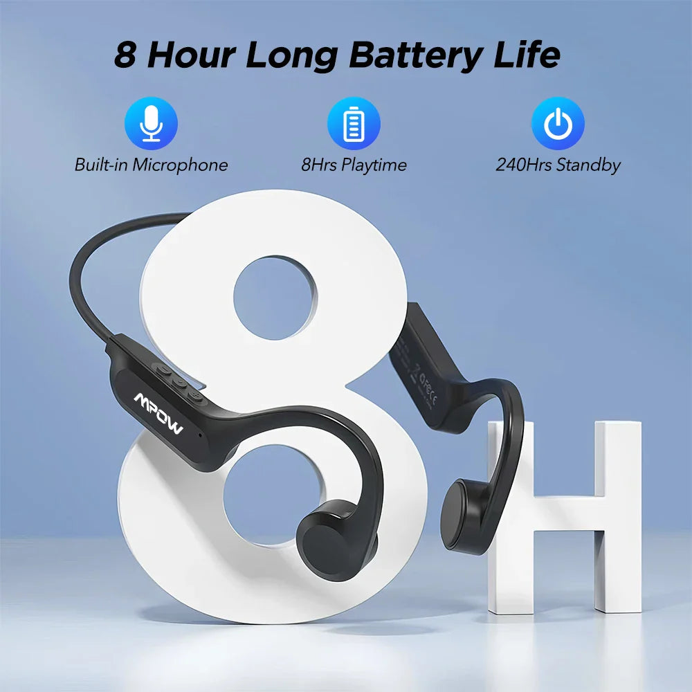 Mpow X14 Bone Conduction Sport Headphones Bluetooth 5.3 Wireless Earphone Handsfree IPX6 Waterproof TWS Headset with Mic for Gym