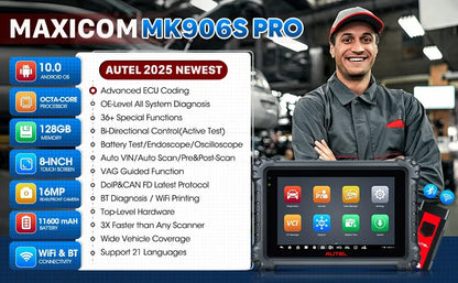 Autel MK906 PRO MK906Pro Автомобильный диагностический инструмент с аппаратным обеспечением ультра-уровня, обслуживанием 36+