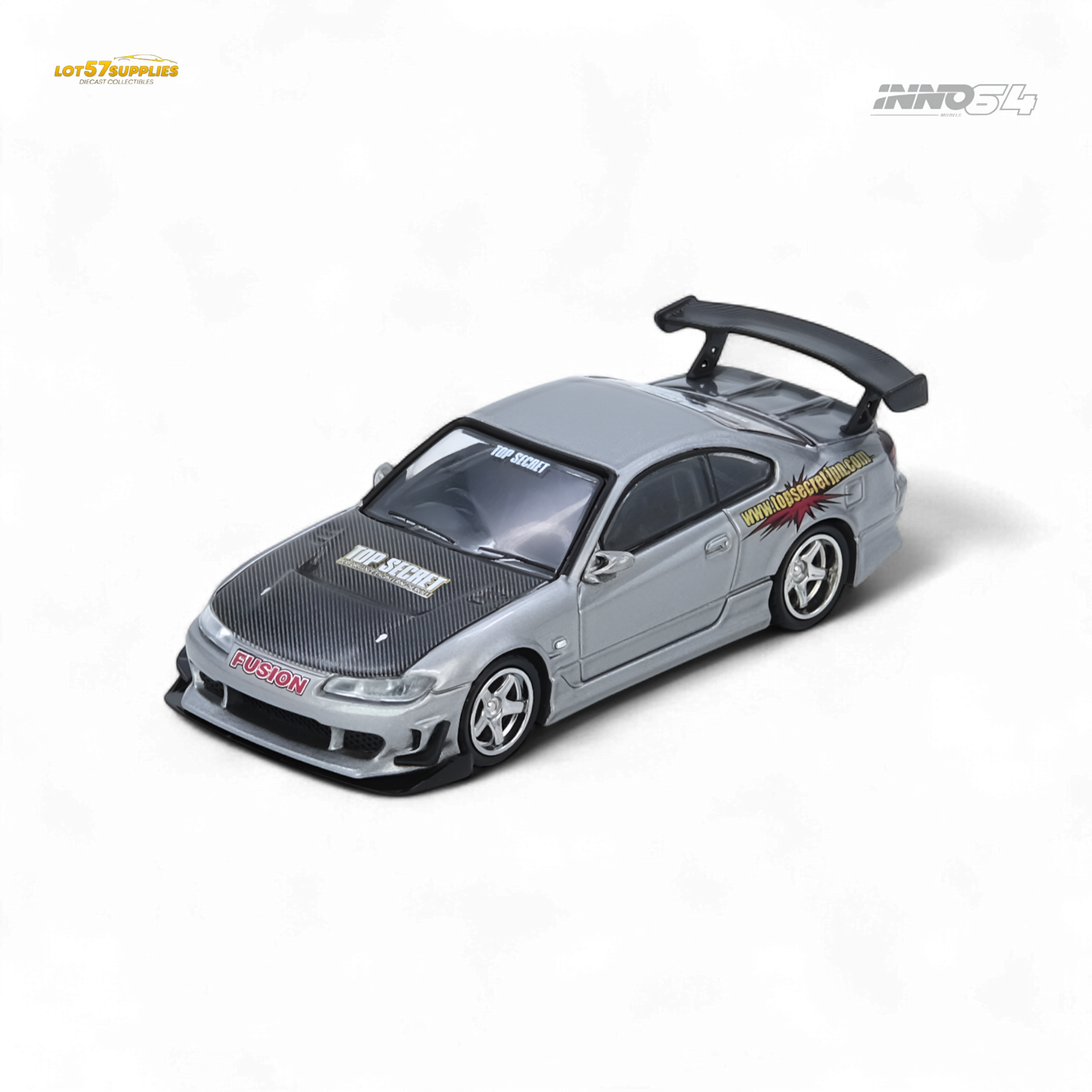 (Pre-Order) INNO64 TOP SECRET SILVIA - S15 Silver 1:64