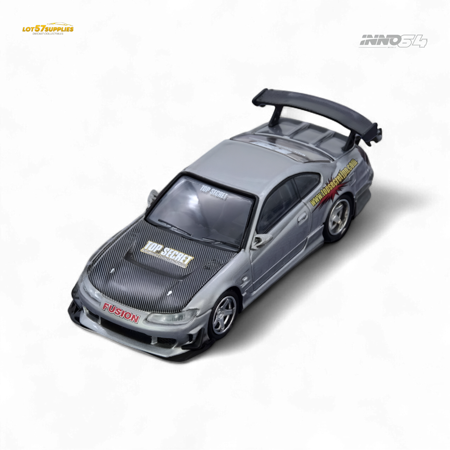 (Pre-Order) INNO64 TOP SECRET SILVIA - S15 Silver 1:64