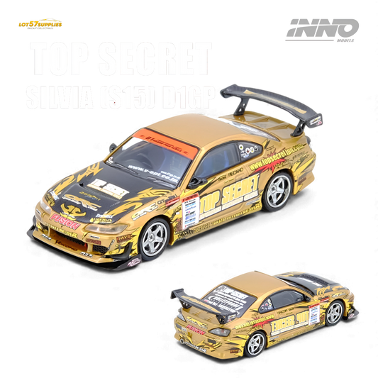 (Pre-Order) INNO64 TOP SECRET Silvia S15 D1GP Champion 2004 - Gold 1:64